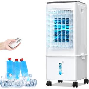Portable Air Conditioners, 3-IN-1 Portable AC Unit, 2.5 Gal Tank for 24H Fast Cooling, 3 Speeds Swamp Cooler Fan, Quiet Evaporative Air Cooler w/Timer & Remote, Windowless Air Conditioner for Room