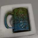 Ceramic 20 oz Coffee Mugs - Large Tea Cup for Office and Home - Dishwasher and Microwave Safe (1, Green and Blue)