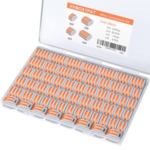 59pcs Lever Wire Connectors Kit Push-in Electrical Connectors Quick Connect Lever Nuts 2/3/4/5 Conductor Combination for 28-12AWG