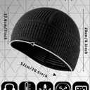 2 Pcs Winter Beanie Skull Cap for Men Loose Thermal Skull Cap Warm Winter Fleece Hat for Outdoor Sports (Black)