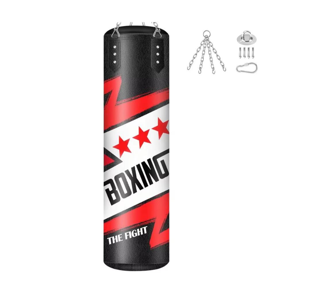 Filled Punching Bag for Adults, 4FT PU Leather Hanging Boxing Bag