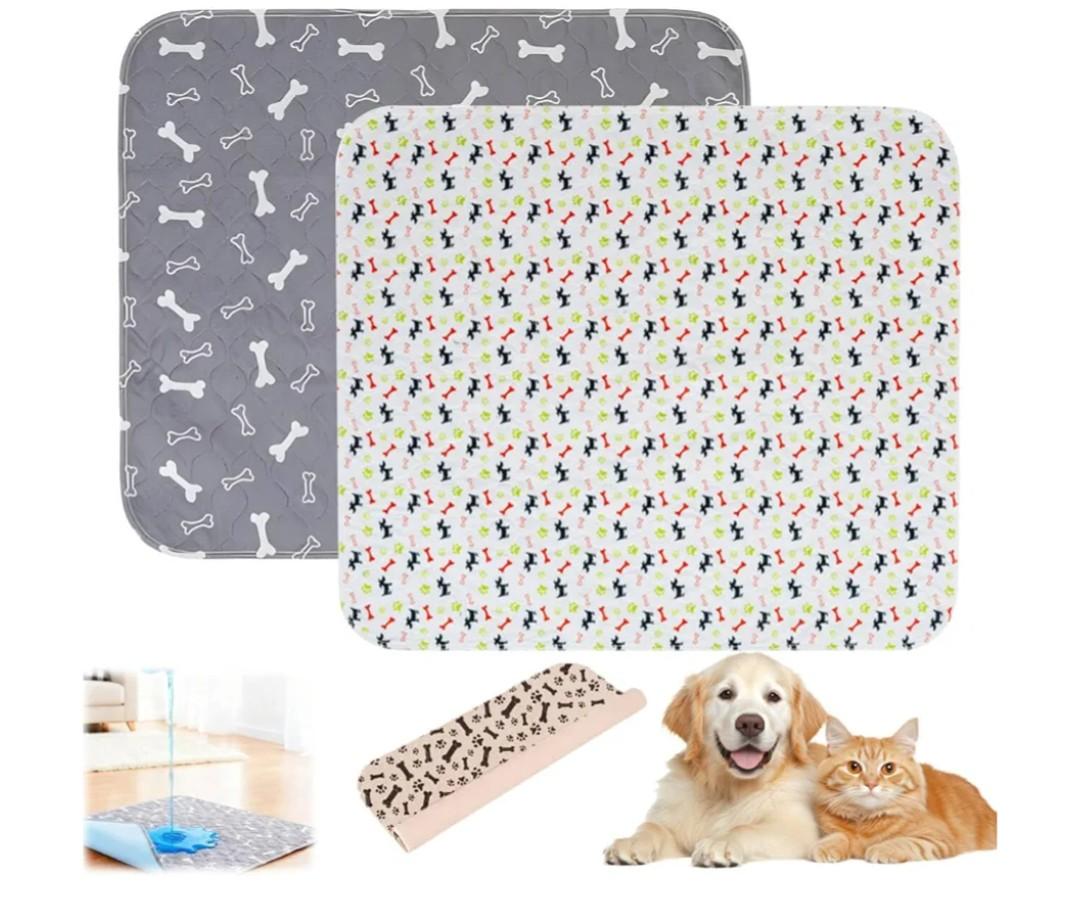 Puppy Pads with Pheromones,Washable Puppy Pee Pads for Dogs,Reusable Puppy Pads Washable for Dogs & Cats, Washable,Durable Leak-Proof & Anti-Slip Pet Training Pads for Home & Trave(Gray+White,M)