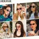 Retro Oval Cat Eye Sunglasses for Women Y2k Trendy Narrow Sunnies Designer Sun Glasses AR82253