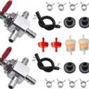 Two-Way Fuel Shut Off Gas Valve 1/4" Fit for Exmark 1-633347 Fit for Hustler 745059 Scag 482212 Yazoo 10267 Fit for Husqvarna 539102679 2 pack