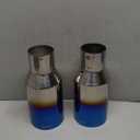 Upower Blue Burnt Exhaust Tip 2.5" Inlet 4" Outlet 9" Long 2 1/2" to 4" Exhaust Tailpipe Weld on Single Layer Straight Cut 304 Stainless Steel (2PCS)