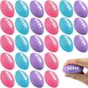 Blulu 30 Pack Mini Footballs Bulk 2.17" Party Favor Foam Balls Small Stress Sports Ball Pink Blue Purple Mini Football for Cartoon Birthday Homecoming Game School Reward Party Gift Goodie Bags (Purple)