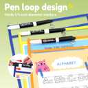 GNL Dry Erase Pocket Sleeves 30 Packs, Reusable Clear Plastic Ticket Holders with Rings, Durable & Easy-to-Erase Sheet Protectors, Assorted Colors 10x14 Inch for Classroom & School Teacher Supplies