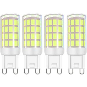 G9 LED Light Bulb G9 Bi-pin Base Chandelier Lighting JCD G9 120Volt Home Lighting 4W(40W Halogen Equivalent)400LM for table lamp,wall sconce,ceilingfan replacement,4-Pack(Daylight White 6000K)