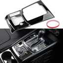 Compatible with Mazda CX-5 2025 2024 2023 2022 2021 2020 2019 2018 2017 Accessories Car Center Console Cover Gear Panel Gear Shift Knob Cover Trims Frame -Stainless Steel Black