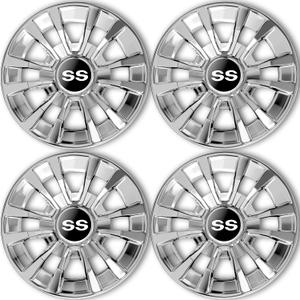 Golf Cart SS Wheel Covers Hub Caps, Golf Cart 8 Inch Snap-on Wheels for Club Car, EZGO, Yamaha, Set of 4 (silver)