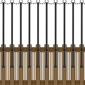 10 Pack String Light Poles,5Ft Metal Poles for Outdoor String Lights,Outdoor Light Poles with Post,Poles/Stand for Outside,Patio,Deck,Backyard,Garden Wedding,Party