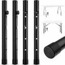 Table Leg Extensions for Straight/Bent Folding Tables, Metal Extenders, Reduces Stooped Work, Improves Back Pain, 4 Level Height Adjustable Risers (4 Pack)