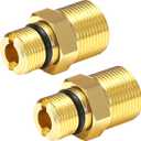 Water Outlet Fitting for Gas Powered Pressure Washer Pumps, M22 Male to 3/8" Male Adapter, Replacement for Simpson Cleaning 7106686, Gold, 2 Pack