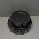 COLOSUS 60pcs Black Plastic Plates Set,Heavy Duty Black Disposable Plate for Party,Include 30PCS 10.5inch Dinner Plates and 30PCS 8.25 inch Dessert Plates for Father's Day/Wedding/Birthday