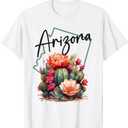 Love State of Arizona Blooming Cactus Flowers T-Shirt