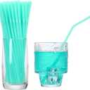2 x YAOSHENG 200pcs Green Straw 8.28" x 0.23"Solid Colors Flexible Drinking Straws, Plastic Disposable Bendy Straws (green)