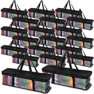 Woanger 20 Pieces Cd Storage Bags Transparent PVC DVD Storage Cases 1000 Cd Total Water Resistant DVD Holder with Handles and Zipper Clear Media Organizer for Albums Video Games