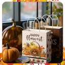Fourluoo 30 Pack Thanksgiving Party Favor Fall Paper Gift Bags with Handles Thanksgiving Pumpkin Tote Bags 5.91 x 3.15 x 8.27 Inches Turkey Gnome Candy Gift Handbag for Harvest Party Supplies