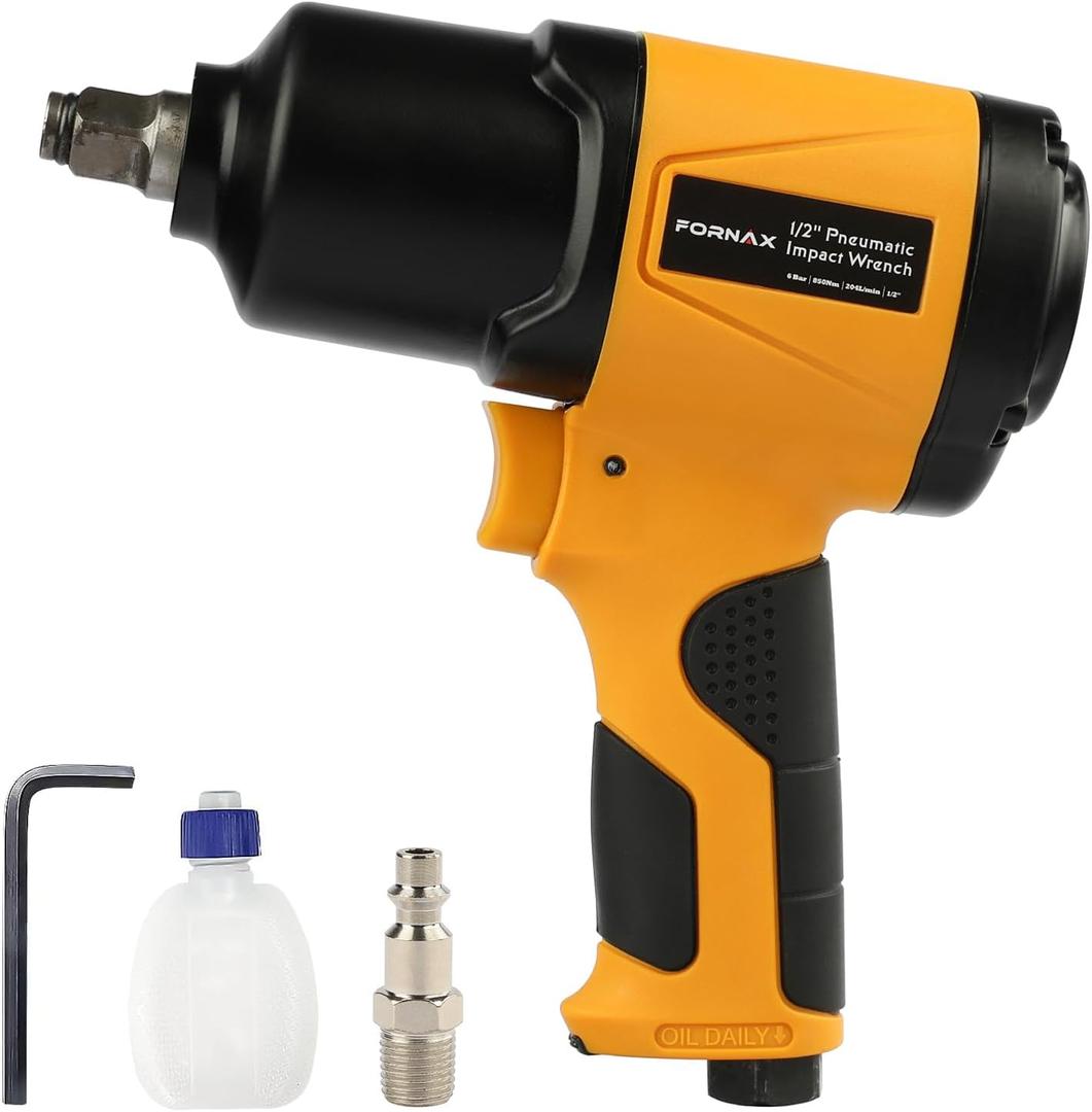 FORNAX Air Impact Wrench 1/2 Inch Drive Heavy Duty 750 ft-Lbs Max Loosening Torque Output Pneumatic Impact Wrench,8000 RPM,for Changing Tires and Auto Repair