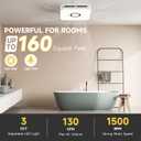 OFANKU 2-in-1 Bathroom Exhaust Fan with Light, 32W Quiet Vent Fan - 130 CFM & 1.5 Sones, 1200lm LED Light - 3000K/4000K/5000K Adjustable, Easy to Install, Bathroom Fans for Home, Bath, Hotel, Etc.
