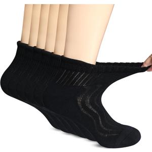 +MD Diabetic Socks for Men Women 6 Pairs,Non-Binding Top Extra Wide Ankle/Crew Socks, for Edema Circulator  10-13 