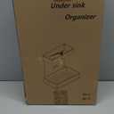 NATURE'S SOURCE 2 Pack Under Sink Organizer 2 Tier Sliding Cabinet Organizers Multi-Purpose Sink Storage Basket L-Shape Narrow Space Storage Shelves with 4 Hook for Kitchen Bathroom Drawer, Black