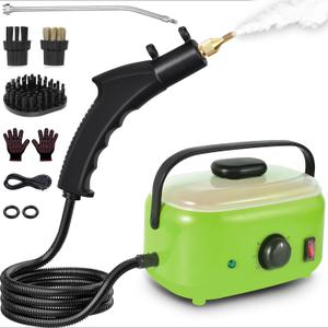 Handheld Steam Cleaner,2500W Pressurized Steam Cleaner with 3 Brush Heads Portable Steamer for Cleaning Multi Surface Steam Cleaner with 2L Tank for Floor Car Carpet Upholstery (Green)