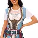 MISS FANTASY Pirate Shirt Women Men - Pirate Costume Outfits Halloween Unisex Adults (L)