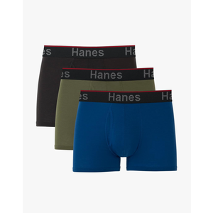 Hanes Total Support Pouch Men's Boxer Brief Underwear, Anti-Chafing, Moisture-Wicking Odor Control, 3-Pack (Reg or Long Leg) L
