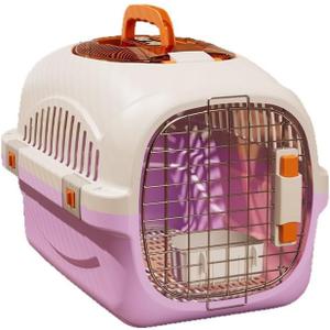 Cat Carrier Airline Approved, Portable Pet Travel Crate with Anti-Stress Design for Cats & Small Dogs, Car Safe Kennel with Top Window (Purple)