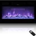VEVOR 30 inch Electric Fireplace, Wall Mounted Recessed Fire Place with Remote Control, Timer, 1500W, Adjustable Flame Color Brightness, Touch Screen, Overheat Protection, for Living Room,Bedroom