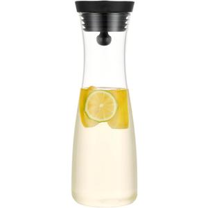 Karafu Glass Carafe with Lid, 40 Oz Borosilicate Water Pitcher for Hot/Cold Water, Ice Tea and Juice Beverage