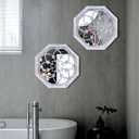 ZOLAPI 2 PCS Octagon Wall-Mounted Mirrors,Vintage Farmhouse Mirror for Wall Decor,Rustic White Color Decorative Accent Mirror for Foyer, Bathroom, Bedroom. (12x12)