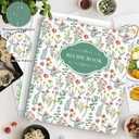 Lanpn Recipe Binder 8.5x11 3 Ring Kit, Blank Organizer Recipe Binder Waterproof Cookbook to Write in Your Own Recipes with 60 Plastic Sleeves,116 Recipes, Dividers,Labels & Stickers, Green