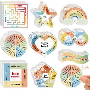 Libima 72 Pieces Anxiety Sensory Stickers Textured Stickers Fidget Mindfulness Sticker School Counselor Supplies Adult Sensory Items Anxiety Relief, 9 Styles(Retro Color)