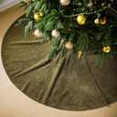 VioraWhite 60 Inch Large Christmas Tree Skirt Moss Green Xmas Faux Fur Tree Skirts Neutral Cozy Christmas Decorations Modern Holiday Ornaments Minimalism Mat for Xmas Winter Indoor Party Decor