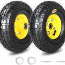 GICOOL 4.10/3.50-4 Rubber Pneumatic Tire and Wheel, with 2.25" Offset Hub, 5/8" Sealed Bearings, for Hand Truck Trolley Dolly Garden Wagon Wheel Replacement, 2 Pack (Explorer Series)