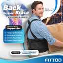 FITTOO Back Brace with Removable Suspenders & Lumbar Pad for Back Pain Relief, Heavy Lifting Support, Moving and Warehouse Jobs, Lower Back Pain Protection Belt for Men & Women in Construction (Medium (Pack of 1), Coal)