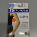 Truform Lymphedema Compression Arm Sleeve, 20-30 mmHg Post Mastectomy Support, Dot Top Grip Band, Beige, Medium