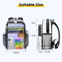 Vorspack Clear Backpack Heavy Duty - Clear Backpacks for School Transparent Bookbag for Girls Boys Large See Through Bag for Work, College, Concert - Black