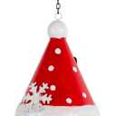 Santa Christmas Solar Lantern Hanging, Santa Claus Christmas Solar Lights Waterproof, Christmas Outdoor Lantern Decorations for Home, Porch, Patio, Yard, Garden (Red)