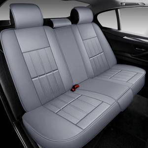 AOOG Leather Car Seat Covers, Leatherette Automotive Seat Cover for Cars SUV Pick-up Truck, Universal Non-Slip Car Seat Cover Waterproof Protectors Interior Accessories, Rear, Gray
