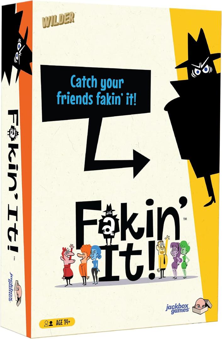 JACKBOX Games Fakin It Board Game  for Adults & Teens - Fun Social Deduction Card Game for Ages 14 & Up  Hilarious Board Game for Game Nights with Family, Friends & More (3-6 Players)