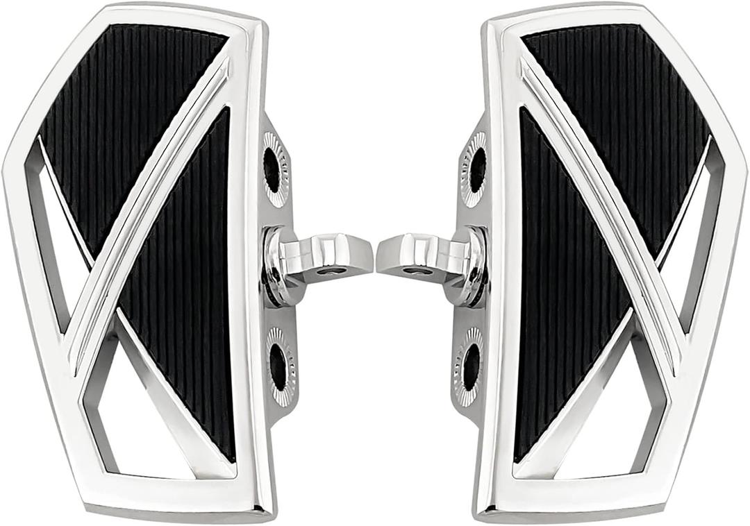 FATECIM Motorcycle Foot Pegs Pedals Rests Motorbike Highway Mini Floorboards Male Mount Anti-Slip for Harley Dyna Fat Bob Touring Road Glide Street Glide Sportster 883 Fat Boy (Chrome)