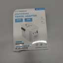 Universal Travel Adapter, International Travel Plug Adapter with 2 USB-C(PD 20W) 1 USB-A Ports, All in One Portable Adaptor, for USA, UK, EU, AU 224+ Countries (White) US