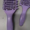 Curl Defining Brush for Curly Hair, Vented Detangling Hair Brush for Wet and Dry Styling, Curved Brush for Shaping and Smoothing Curl Clumps, Lightweight Hair Brush (2Pcs Purple)
