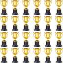 Juvale Mini Trophies Bulk - 4 in, Gold-Plated Plastic, 24-Pack - Trophies for Kids & Adults - Sports, School & Party Awards