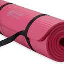 Gaiam Essentials 2/5" Thick (10mm) Yoga & Pilates, Fitness & Exercise Mat with Easy-Cinch Carrier Strap Cusion Support For Fitness and Gym Workouts