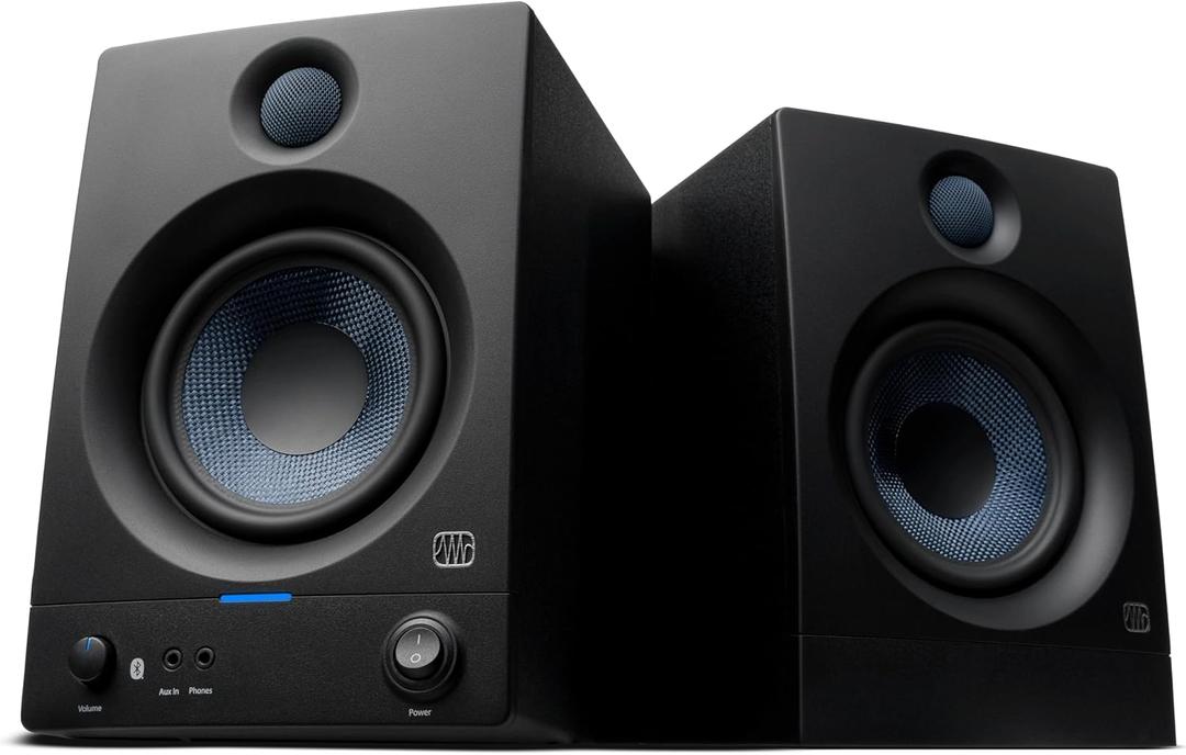 PreSonus Eris 5BT Bluetooth Studio Monitors, Pair — 5.25" Inch Powered Bookshelf Speakers, Stereo, Desktop Computer, Near Field Music Production, Audio Mixing Recording