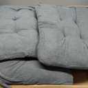 Juexica 4 Set Outdoor Patio Chair Cushions Corduroy Seat High Back Tufted Pillow Replacement Rocking Patio Chair Pads for Outdoor Indoor Home Office(Dark Gray), 20.47 x 20.47 x 3.54 inches